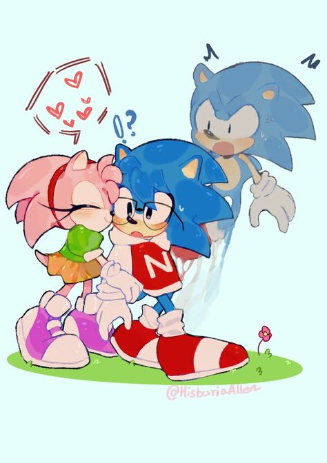 Sonic And Friends, Sonamy Comic, Sonic The Movie, Amy The Hedgehog, Classic Sonic, Sonic And Amy, Sonic Funny, Sonic Fan Characters, Sonic Franchise