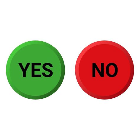 Yes And No, Yes No, Movie App, Formal Men Outfit, Yes Or No, Green And Red, Icon Set, Vector Art, White Background