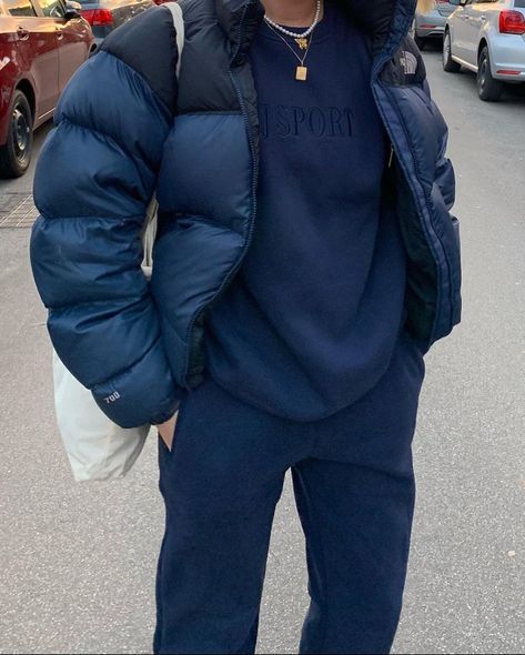 Navy Puffer Jacket Outfit, Navy Blue Puffer Jacket Outfit, Blue Puffer Jacket Outfit, Blue North Face Puffer, North Face Puffer Jacket Outfit, North Face Jacket Outfit, Puffer Jacket Outfit Men, Puffer Jacket Outfits, Puffer Outfit