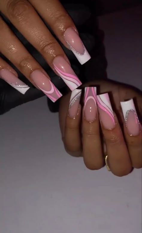 Abstract Nail Designs, Nail Art Mariage, Yodit Yemane, Abstract Nails, Abstract Nail, Abstract Nail Art, Fully Booked, White Acrylic Nails, Girly Acrylic Nails