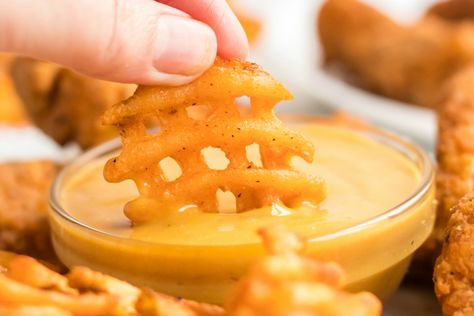 Copycat Chick Fil A Sauce - Dipping waffle fry in sauce - Family Fresh Meals Chickfila Sauce, Chik Fil A Sauce Recipe, Diy Chick Fil A Sauce, No Chick Fil A Sauce Girl, Chick-fil-a Sauce, Pistachio Dessert, Chick Fil A Sauce, Homemade Sausage Recipes, Food Van