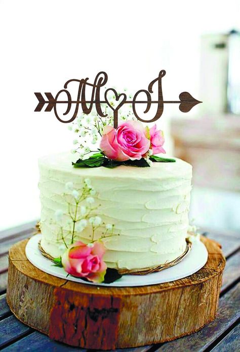 Heart Wedding Cake Topper, Wedding Cake Toppers Initials, Unfrosted Cake, Different Wedding Cakes, Cake Topper Wedding Monogram, Monogram Wedding Cake, Wood Initials, Heart Wedding Cakes, Wedding Cake Prices