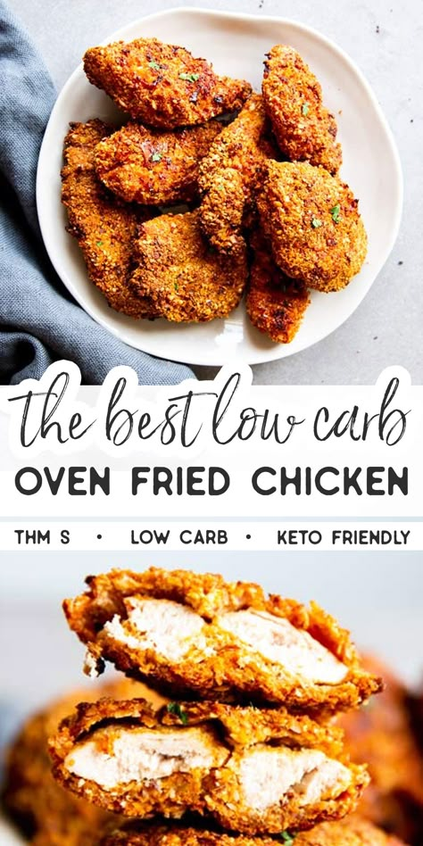 Oven Fried Chicken Recipes, Oven Fried, Oven Fried Chicken, Low Carb Chicken Recipes, Resep Diet, Comfort Food Recipes Dinners, Deep Frying, Fried Chicken Recipes, Low Carb Diet Recipes