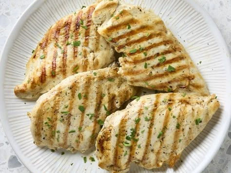 Once I Started Grilling Chicken Breasts Like THIS, I've Never Made Them Another Way (So Juicy!) — Kitchn Grilled Chicken Breast Recipes, Grill Chicken, Grilled Chicken Breast, Fried Chicken Breast, Breast Recipe, Grilling Chicken Breast, Cook Chicken Breast, Simply Recipes, Boneless Chicken Breast