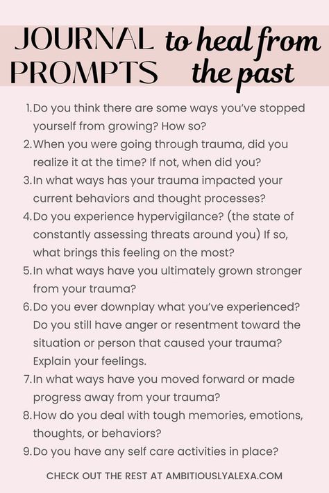 These trauma journal prompts are a great self-support tool for your trauma healing journey. Whether it's CPTSD or childhood trauma, writing helps! Past Healing Quotes, How To Start A Healing Journal, Journal Prompts For Healing The Past, Journal Prompts To Understand Your Emotions, Writing To Heal, Journal Prompts For Childhood, Attachment Styles Journal Prompts, Trust Issues Journal Prompts, Healing Childhood Wounds Journal