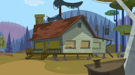 Camp Wawanakwa Scenery - 25 - Main Lodge Exterior Total Drama Background Art, Lodge Illustration, Total Drama Island Background, Total Drama Background, Honey Heist, Drama Background, Reference Background, Camp Wawanakwa, Lodge Exterior