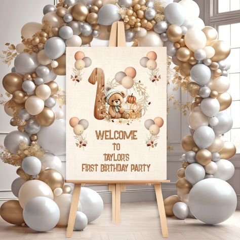 Teddy Bear Theme Birthday Party Decorations, Teddy Theme Birthday Decoration, 1st Birthday Boy Bear Theme, Teddy Bear Birthday Theme Decor, 1 Year Baby Birthday Decoration, Teddy Birthday Theme, One Year Birthday Decoration Ideas, One Year Baby Boy Photoshoot, Birthday Party Bear Theme