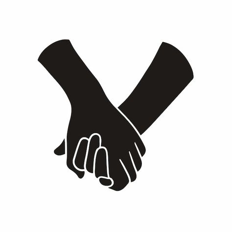 Silhouette of holding hand symbol on whi... | Premium Vector #Freepik #vector #unity-hand #friendship-logo #support-logo #flat-line Hands Logo Ideas, Hand Illustration Vector, Support Logo Design, Holding Hands Logo, Hand Holding Illustration, Holding Hands Silhouette, Friendship Logo, Holding Hands Illustration, Support Drawing