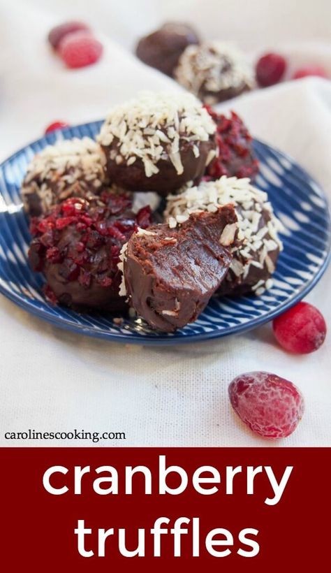 These cranberry truffles are smooth & creamy with juicy little bursts of cranberry. They are a delicious little sweet treat and make a wonderful gift. (Or just devour them yourself.) #ediblegift #homemadetruffles #cranberryweek Cranberry Truffles, Orange Truffles Recipe, Orange Truffles, Chocolate Desserts Fancy, Homemade Truffles, Dessert For Two, Best Sweets, Truffle Recipe, Cranberry Recipes