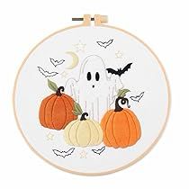 Modern Halloween, Linen Fabrics, Halloween Embroidery, Embroidery Cotton, Seasonal Crafts, Embroidery Needles, Embroidery For Beginners, Embroidery Kit, Halloween Patterns