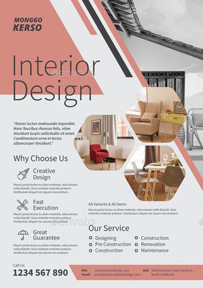 Interior Design Preview - GraphicRiver Interior Design Flyer, Brochure Design Ideas, Interior Design Template, Brochure Design Creative, Business Brochure Design, 포트폴리오 레이아웃, Graphic Design Brochure, Flyer Design Layout, Interior Design Presentation