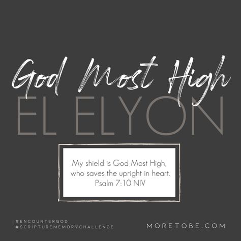 God Most High | Encounter God #2 - More to Be Psalm 7, Attributes Of God, Grow In Grace, Faith Scripture, Scripture Memory, Teaching Videos, Most High, Praise Songs, Names Of God