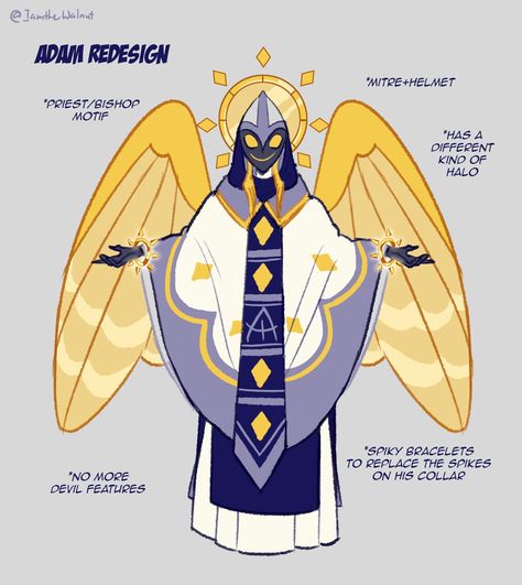 But.. you're YOU, Robot Flower! — Adam redesign from Hazbin Hotel for fun. I hated... Angels Hazbin Hotel, Winged People, Biblically Accurate, Fantasy Stuff, Hotel Trivago, Ange Demon, Monster Hotel, Vivziepop Hazbin Hotel, Pony Drawing