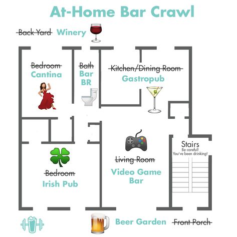 How to Host An Epic At-Home Bar Crawl Virtually With Friends - Work For Your Beer 21st Birthday Pub Crawl Ideas, Bar Crawl Themes, Pub Crawl Ideas, Bar Themes, Video Game Bar, Quarantine Party, 20th Bday, Beer Friends, Party Like Its 1999