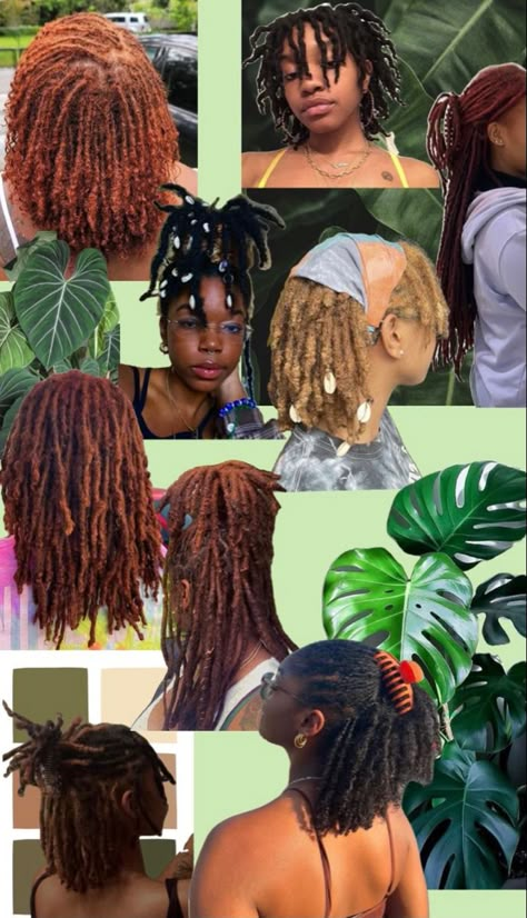 Free Form Locs Styles, Earthy Hairstyles Natural Hair, Loc Baddie Aesthetic, Locs Aesthetic Black Women, Earthy Black Woman Hairstyle, Loc Girl Aesthetic, Women With Locs Fashion, Unique Loc Hairstyles, Xs Locs