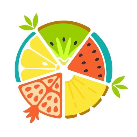 Fruits Logo Design Ideas, Fruits Vector Illustration, Fruit Vector Art, Fruit Logo Design Ideas Creative, Passionfruit Illustration, Fruit Logo Branding, Fruit Illustration Design, Fruit Illustration Art, Fruits Logo