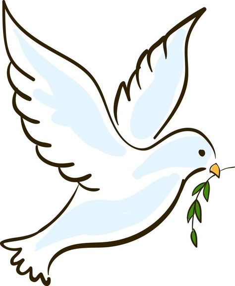 paloma blanca, ilustración, vector sobre fondo blanco. Dove With Olive Branch, Angel Illustration, Bible Study Topics, White Dove, White Doves, Olive Branch, Amazing Spiderman, Cute Images, Illustration Vector