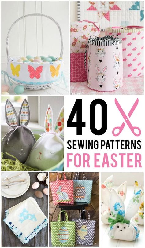 40 Easter Sewing Projects & Ideas Basket Sewing Pattern, Fat Quarter Projects, Diy Sy, Polka Dot Chair, Costura Diy, Beginner Sewing Projects Easy, Leftover Fabric, Sewing Projects For Beginners, Easy Sewing Projects