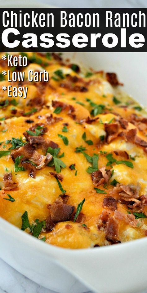 Keto Chicken Bacon Ranch Casserole - Hearty Keto Dinner Keto Dinner Casserole, Keto Chicken Bacon Ranch Casserole, Keto Chicken Bacon Ranch, Chicken Bacon Casserole, Keto Chicken Bacon, Chicken Bacon Ranch Bake, Chicken Breast Casserole, Bacon Ranch Casserole, Casserole Keto