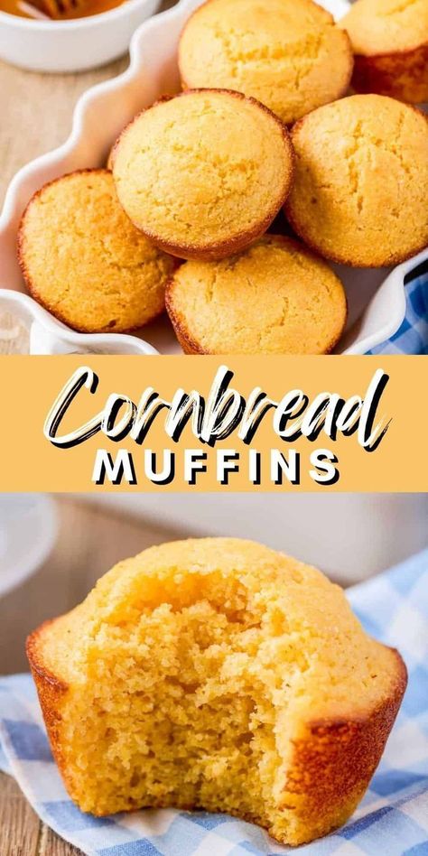 These tasty cornbread muffins are a quick and easy snack or side dish perfect for Thanksgiving or any holiday gathering. These simple, baking-friendly treats are a delicious appetizer option, offering a comforting taste of Southern tradition. Whip up a batch in no time to complement your holiday meals or to enjoy as a satisfying, savory snack anytime. Best Cornbread Muffins, Easy Cornbread Muffins, Sweet Cornbread Muffins, The Best Cornbread, Best Cornbread, Cornbread Muffins Recipe, Buttermilk Cornbread, Southern Cornbread, Cornbread Muffins