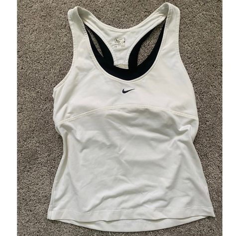 Nike White Athletic Women Tank Top with Built In Bra Size Medium Nike Bra, Nike Tank Tops, Fitness Clothing, Nike White, Dream Clothes, Athletic Women, White Nikes, Nike Tops, Cute Fits