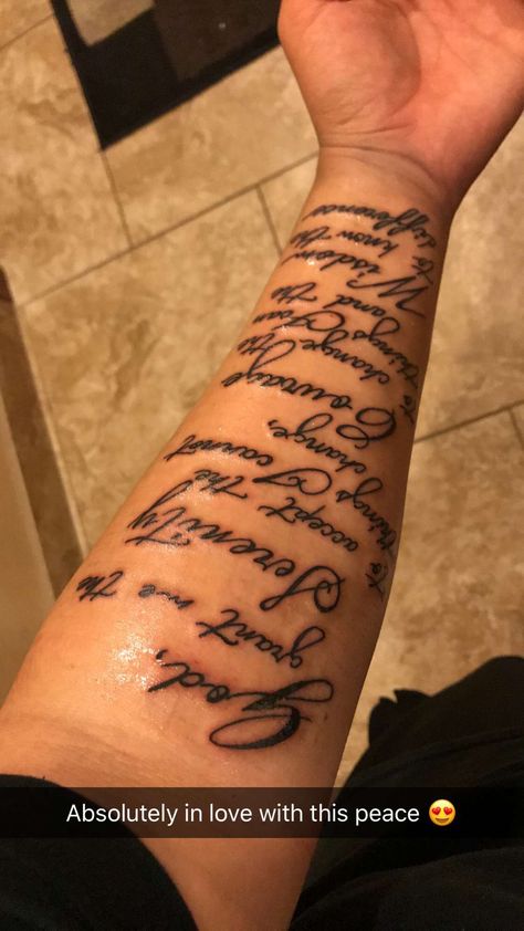 Serenity Prayer Tattoo Design, Serenity Prayer Tattoo, Small Moon Tattoos, Prayer Tattoo, Promise Tattoo, Half Sleeve Tattoo Stencils, Black Men Tattoos, Dove Tattoos, Writing Tattoos