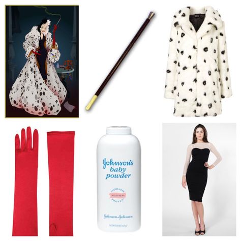 Last Minute Halloween Costume Ideas: CRUELLA DEVILLE Diy Cruella Deville Costume, Last Minute Halloween Costume Ideas, Cruella Deville Costume, Art Adventure Time, Holloween Costumes, Cruella Costume, Last Minute Halloween Costume, Last Minute Halloween, Cruella Deville