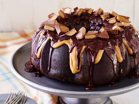 Reese's Cake Recipe | Southern Living Reese's Cake, Reeses Cake, Super Moist Chocolate Cake, Peanut Butter Filling, Moist Chocolate Cake, Chocolate Cake Mixes, Köstliche Desserts, Decadent Chocolate, Savoury Cake