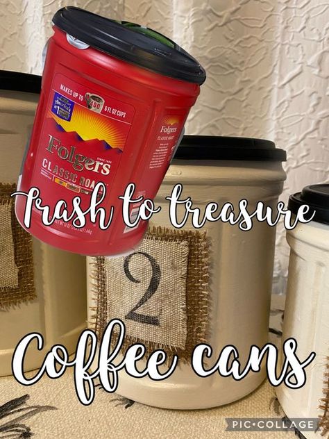 Coffee Can Storage, Coffee Canister Ideas Diy, Folgers Coffee Container Crafts Upcycle, Repurpose Coffee Containers, Coffee Mate Container Ideas, Recycled Storage Ideas, Coffee Filter Storage Ideas Diy, Diy Coffee Can Crafts, Diy Coffee Container Ideas