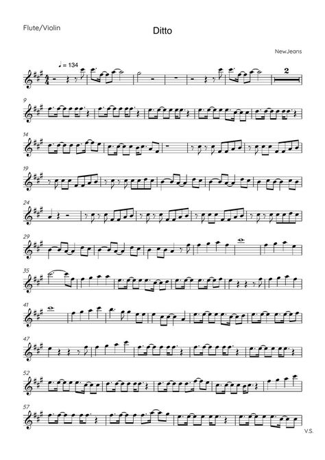 Runaway Violin Sheet Music, Kpop Songs Flute Sheet Music, Kpop Flute Sheet Music, Kpop Violin Sheet Music, Violin Core, Flute Songs, Recorder Instrument, Flute Notes, Newjeans Ditto