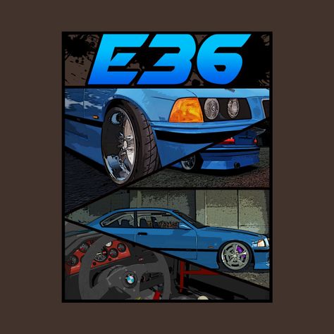 Bmw E36 Painting, Bmw E36 Poster, Bmw Painting, Bmw Poster Design, Bmw E36 Wallpapers, Bmw E36 Drift, Bmw Compact, E36 Compact, E36 Coupe