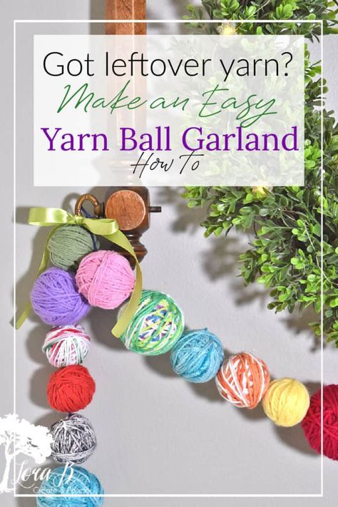 Bannister Garland, Leftover Yarn, Big Yarn, Extra Yarn, Tinsel Garland, Ball Garland, Craft Room Decor, Ball Decorations, Small Christmas Trees