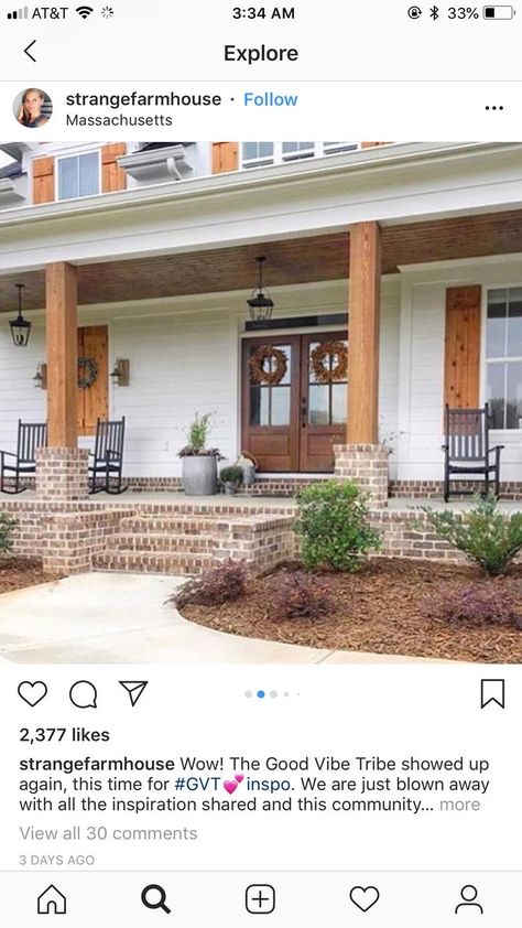 Brick Front Porch Steps With Railing, Wood Posts Front Porch With Brick, Updated Columns Exterior, Brick And Wood Porch Columns, Brick And Wood Columns Front Porches, Front Yard Pillars Columns, Front Porch Pillars Columns Ranch Style, Cypress Columns Front Porch, Half Brick Columns Front Porches