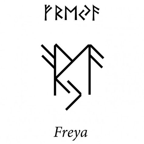 Freya Sigil, Freyja Tattoo, Freya Goddess, Nordic Symbols, Viking Tattoo Symbol, Wiccan Tattoos, Inca Tattoo, Viking Symbol, Symbole Viking