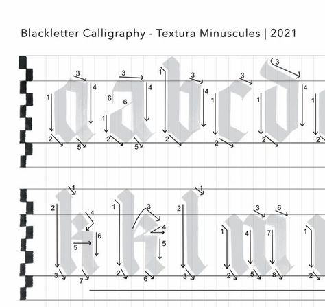 Blackletter Textura Calligraphy Worksheets, Lowercase Textura - Learn Gothic Calligraphy! Gothic Workbook for Beginners Instant Download Font #font fonts #fonts blackletter fonts #blackletterfonts blackletter font #blackletterfont 5.132 Gothic Lettering Calligraphy Alphabet, Calligraphy Alphabet For Beginners Step By Step, Caligraphy Alphabet Beginners, Gothic Calligraphy Alphabet, Calligraphy Alphabet For Beginners, Calligraphy Exercises, Fraktur Calligraphy, Calligraphy Gothic, Blackletter Calligraphy