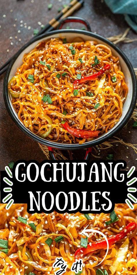 Easy Beef Noodles, Easy Asian Food, Gochujang Noodles, Lazy Meals, Koreansk Mad, Korean Food Side Dishes, Asian Noodle Dishes, Soup Ideas, Food Beef