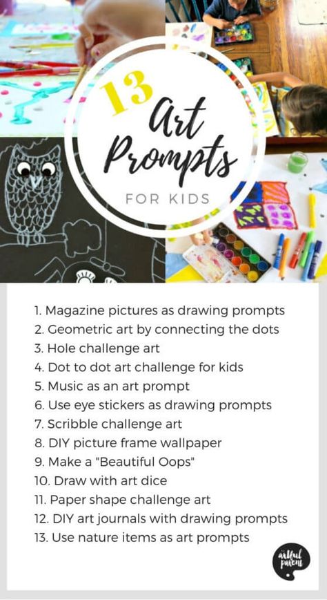 13 Art Prompts for Kids to Foster Creativity Piece Of Paper Drawing, Kids Art Journal, Creative Drawing Ideas, Visual Journaling, Art Journal Prompts, Art Therapy Projects, Drawing Prompts, Art Therapy Activities, Drawing Prompt