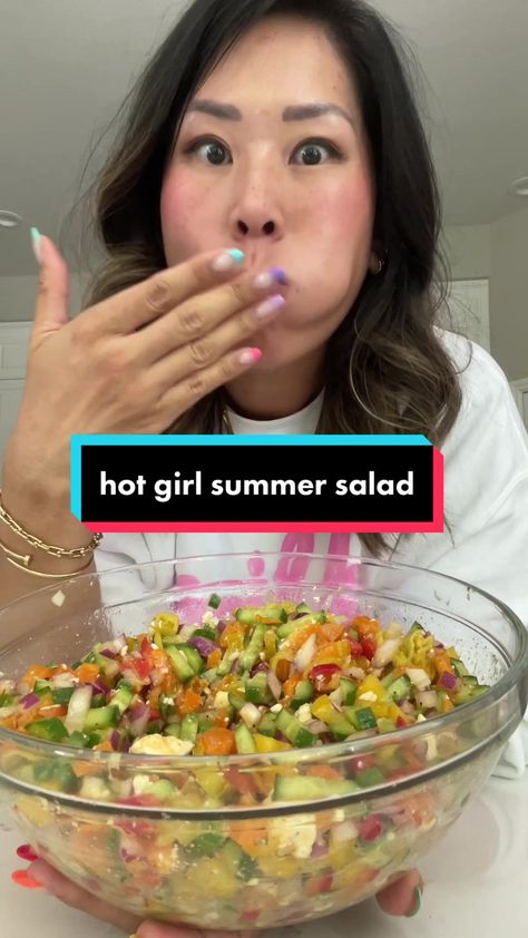 Tik Tok Salads, Tiktok Pasta Salad, Tik Tok Pasta Salad, Snatched Waist Salad, Tik Tok Salad Recipes, Tik Tok Salad, Tiktok Salad, Recipes Tiktok, Salad Dinner