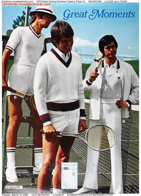 1972 Sears Spring Summer Catalog, Page 12 - Catalogs & Wishbooks Tennis Sweater, Sweater Knitting Pattern, Jumper Knitting Pattern, Sports Tops, Tennis Tops, 4 Ply Yarn, Tennis Fashion, Vintage Knitting Patterns, Pdf Knitting Pattern