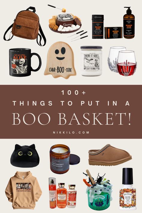 Halloween Hamper Ideas, Boo Basket Wife, Boo Basket For My Daughter, Girl Boo Basket Ideas, Boo Basket For Bestie, Boo Basket Adults, Boo Box For Girlfriend, Easy Boo Basket Ideas, Boo Basket For Husband Ideas