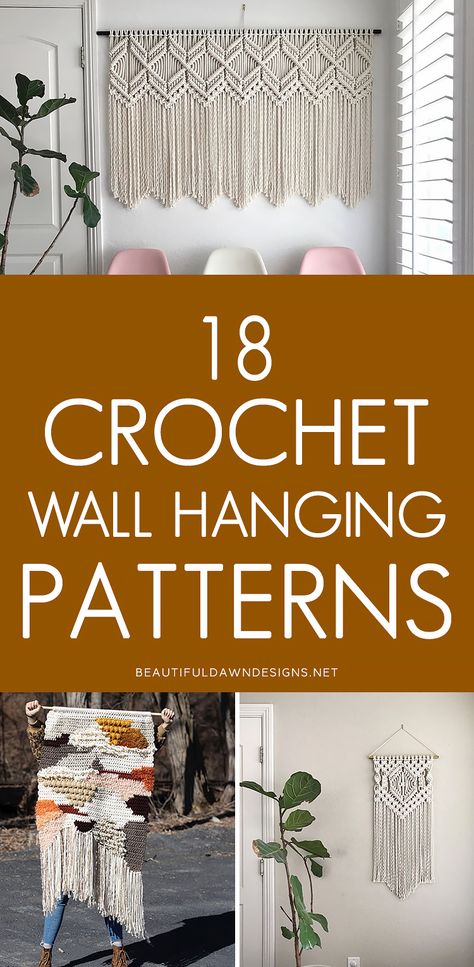 Diy Wall Decor Macrame, Crochet Macrame Wall Hangings Free Pattern, Macrame Crochet Wall Hanging, Using Yarn For Macrame, Large Crochet Wall Hanging Pattern, Yarn Art Wall Hanging, Crochet Wall Hanging Decor Free Pattern, Free Macrame Wall Hanging Pattern, Crochet Wall Hanging Tutorial