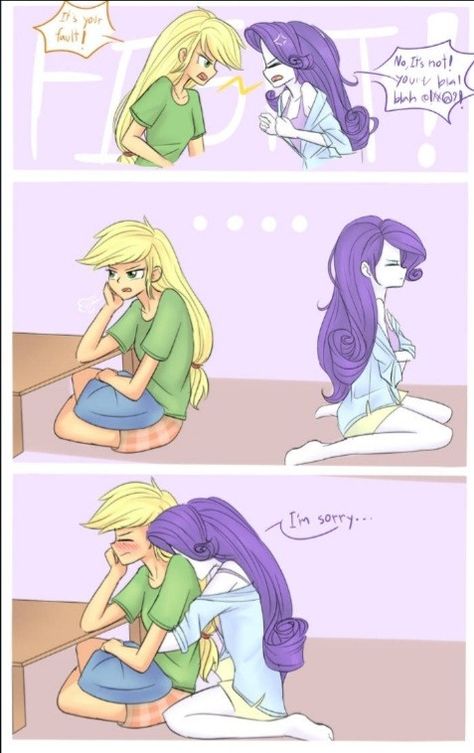 Applejack X Rarity, Arte Aries, Yuri Comics, Cute Ponies, My Lil Pony, Hello Kitty Characters, Mlp Fan Art, My Little Pony Comic, Mlp Equestria Girls