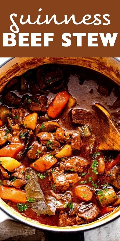 Guiness Stew Instapot, Guiness Stew Recipes, Guiness Beef Stew Recipe, Irish Guinness Beef Stew, Guiness Stew, Guinness Beef Stew Slow Cooker, Thick Beef Stew, Diethood Recipes, Ground Beef Stew