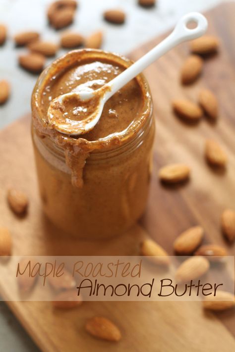 Homemade Almond Butter Recipe, Fall Recipes Snacks, Honey Roasted Pecans, Maple Almond Butter, Snacks To Buy, Almond Butter Smoothie, Homemade Almond Butter, Almond Butter Recipes, Roasted Almond