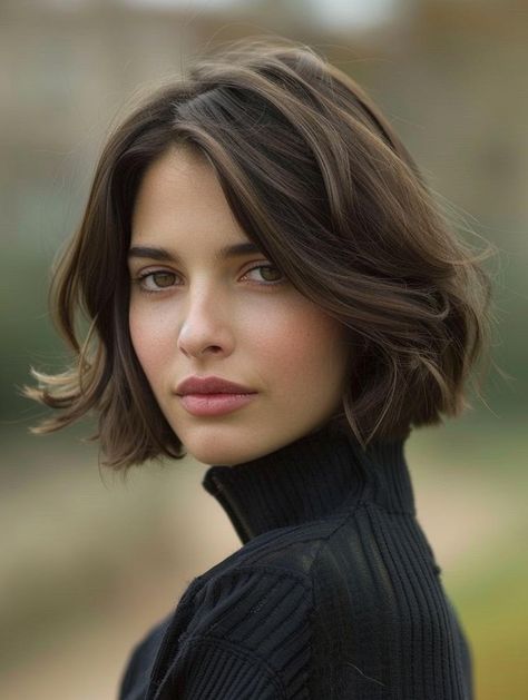 Chic and Versatile Short Bob Hairstyles Wavy Bob Side Part, French Bob Side Part, Heavy Italian Bob, Short Bob Side Part, Paris Bob, Short Dark Bob, Bob Back View, Boyfriend Bob, Bob Side Part