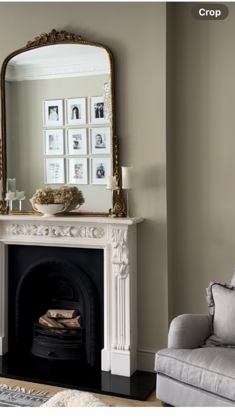 Georgian Fireplace Ideas, Vintage Fireplace Ideas, Georgian Living Room, Georgian Fireplace, Georgian Fireplaces, Mantel Mirror, Mantle Mirror, Vintage Fireplace, Cosy House