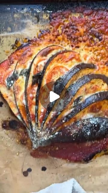 Baked Hasselback Eggplant, Hasselback Tomato Butter Eggplant, Hasselback Eggplant, Eggplant Parmesan Baked, Cheese Slice, Tomato Cheese, Baked Eggplant, Mediterranean Salad, Eggplant Parmesan