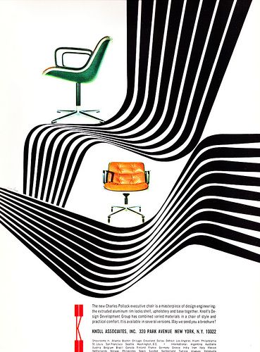 1966 ad for the Pollock Executive Chair Herbert Matter, Knoll Furniture, Ad Layout, Alexander Girard, Furniture Ads, 광고 디자인, Architecture Books, Herman Miller, Modern Graphic Design