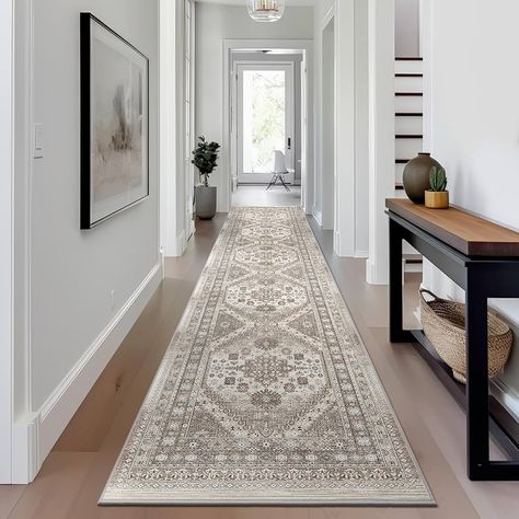 Amazon.com: Restydon Hallway Runner Rug 2x12, Extra Long Washable Runner Rugs with Rubber Backing, Non Slip Runner, Vintage Rug Runners for Kitchen Laundry Room Entryway (Beige,2'x12') : Home & Kitchen Laundry Room Entryway, Rug Placement, Hallway Rug Runner, Hall Runner, Rug Runners, Hallway Runner Rug, Kitchen Laundry, Runner Rugs, Hallway Runner