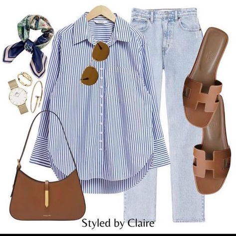 Looks Pinterest, Everyday Fashion Outfits, Casual Day Outfits, Classy Casual Outfits, Easy Trendy Outfits, Stylish Work Outfits, Casual Chic Outfit, Casual Work Outfits, Brown Sandals